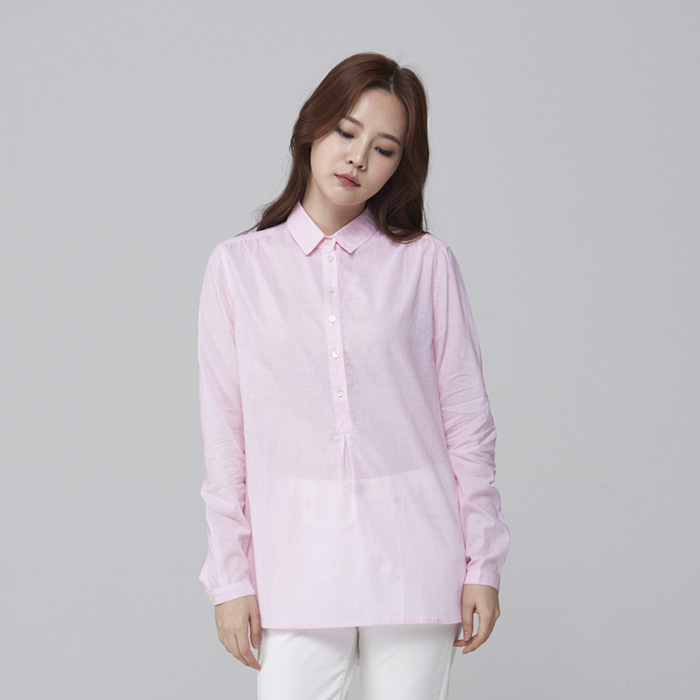 셔츠카라 튜닉셔츠 (핑크)