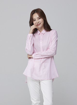 셔츠카라 튜닉셔츠 (핑크)